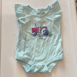 Carhartt Light Blue Kids One Piece with Tractor Design